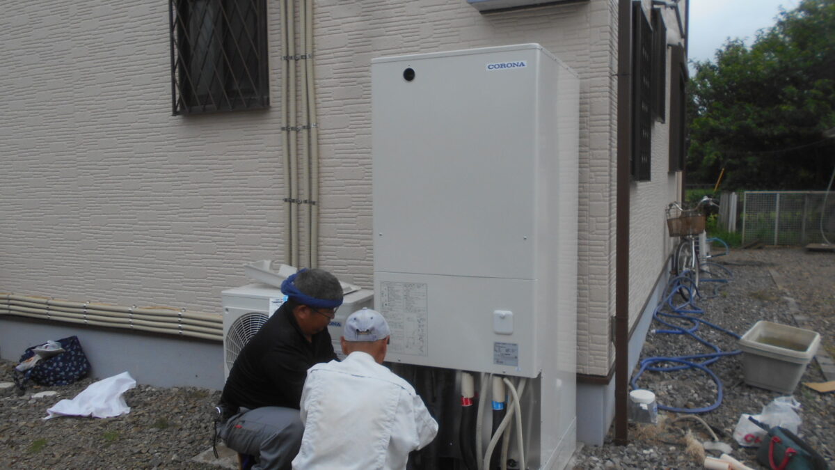 茨城県　筑西市　上野で井戸水用エコキュートEHP3705BX-Iの　取り付け施工です。